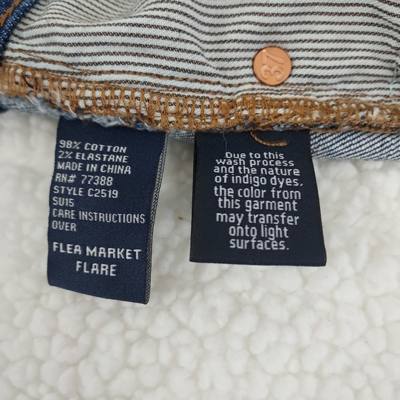 Madewell Flea Market Flare High waisted Whiskers Size 25 Blue Denim Jeans - Picture 6 of 14
